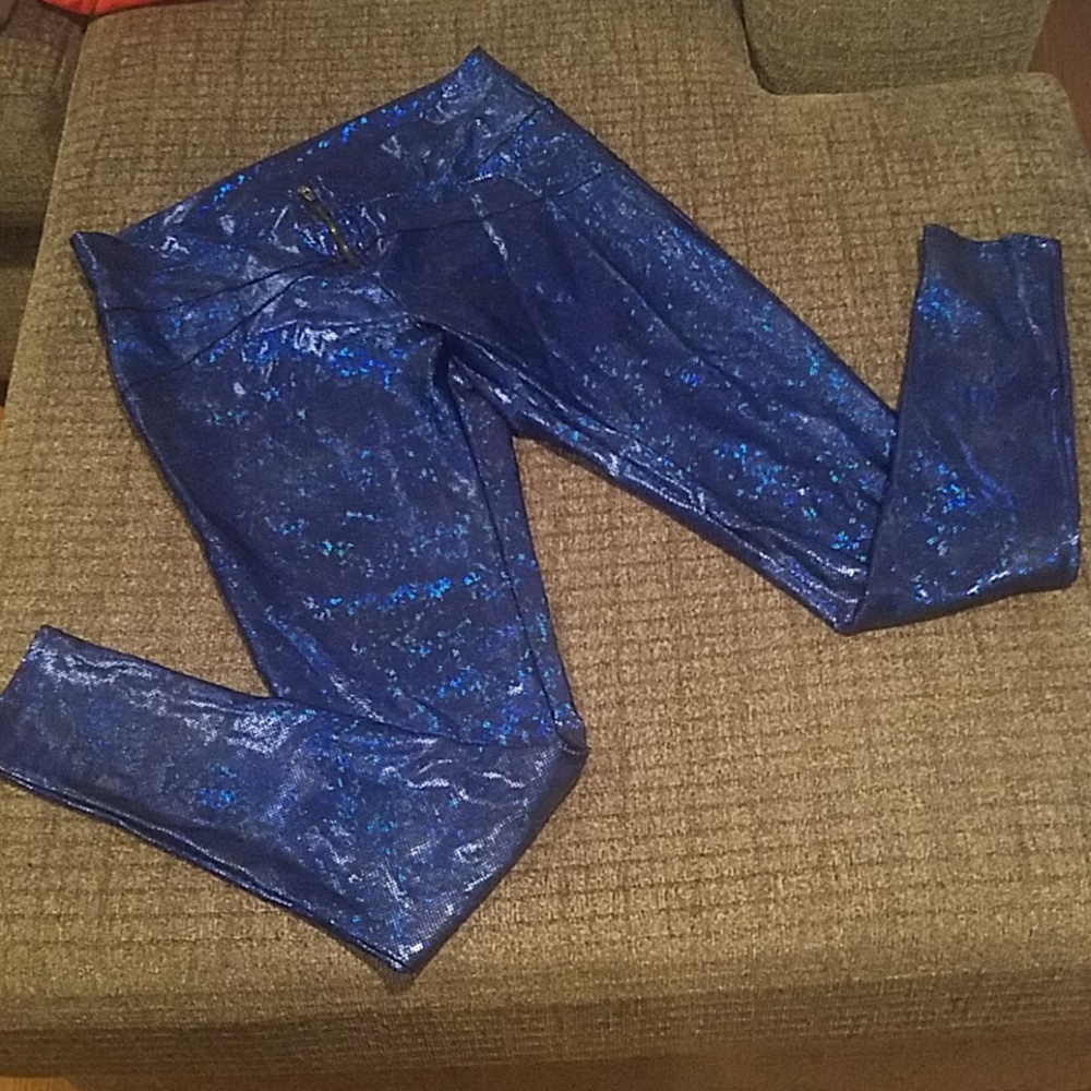 Bebe holographic skinny pants